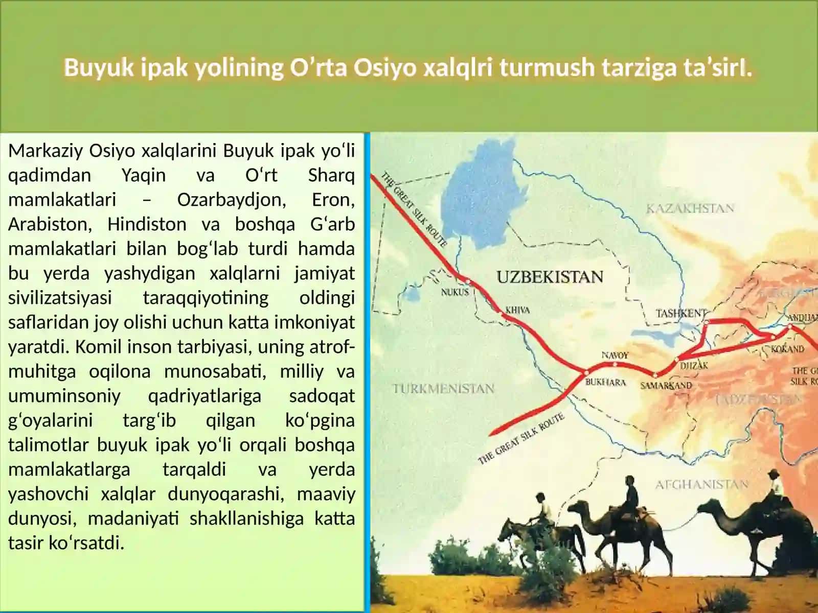 Buyukipakyo’lining mamlakatimiz MA’NAVIY ravnaqi 2