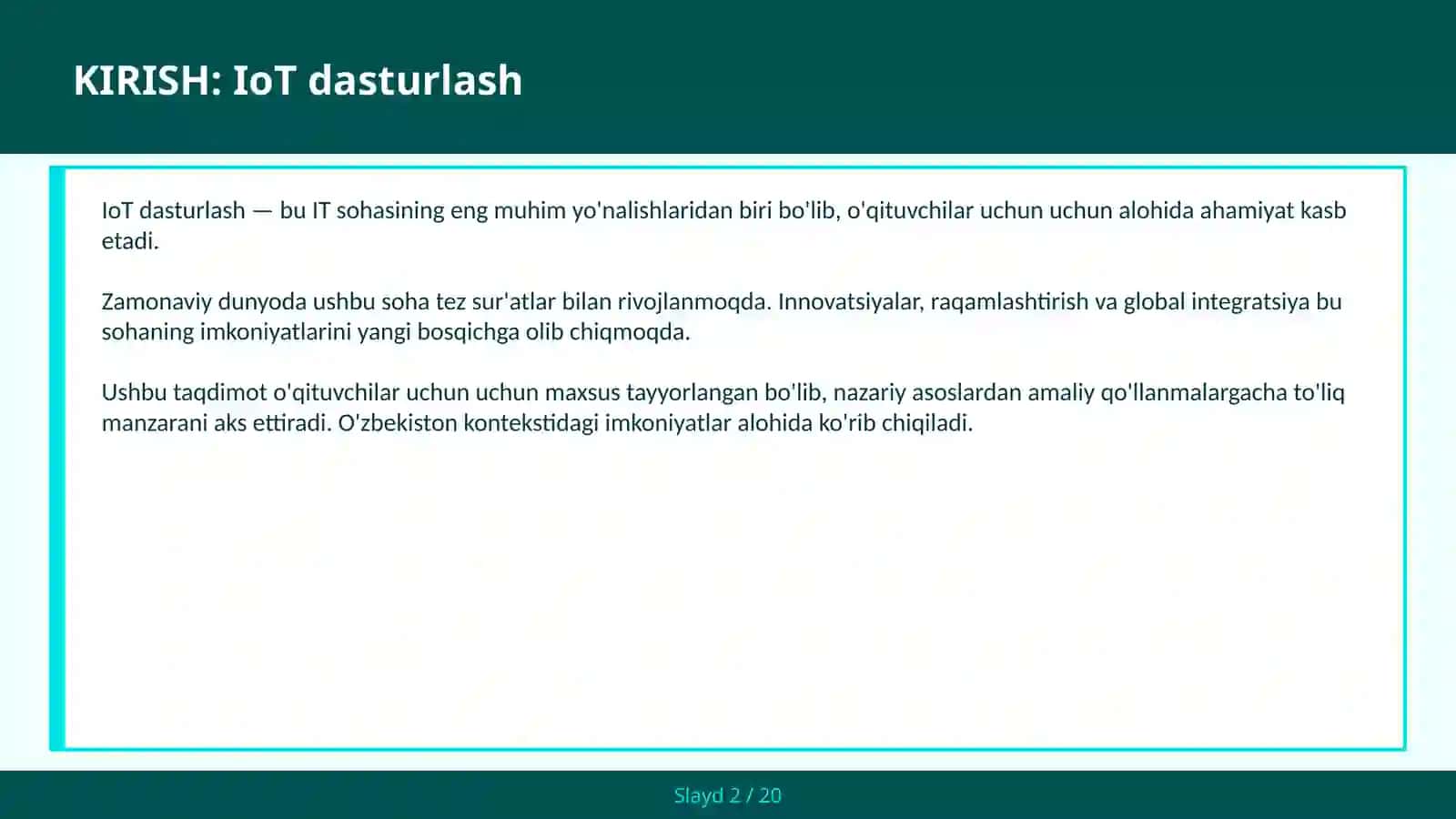IoT DASTURLASH 2