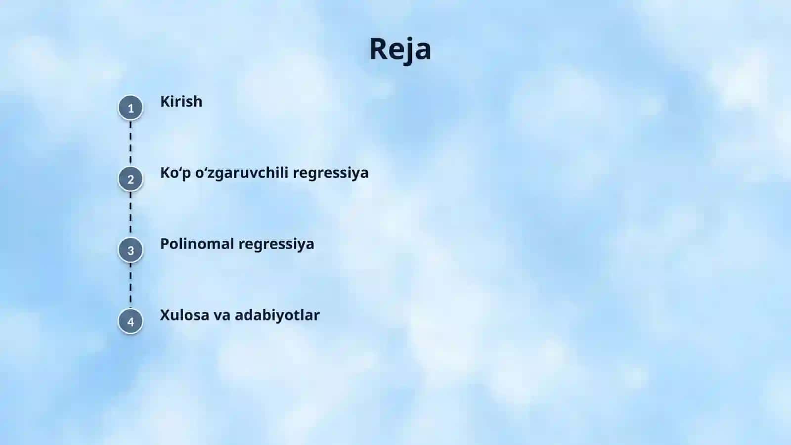 Ko‘p o‘zgaruvchili chiqizli regressiya va Polinomal regressiya asosida model ishlab chiqish. 2