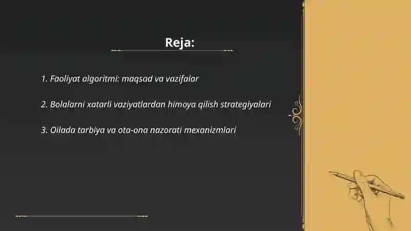 Voyaga yetmagan bollalar uchun to'g'ri yo'ldan adashmasam bo'yicha faoliyatlari algoritmi 2