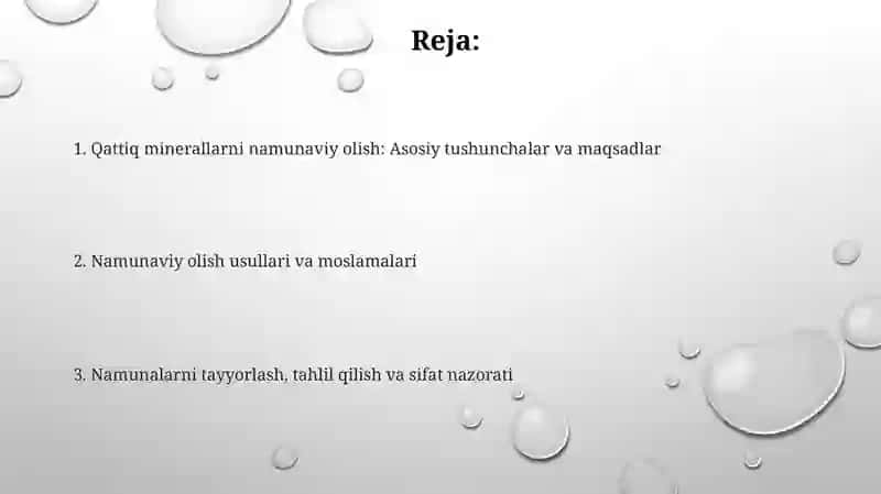 Qattiqfoydaliqazilmalardannamunaolishvauningturlari 2