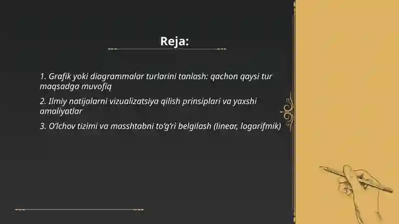 Ilmiy ish natijalarini grafik yokidiagrommalar yordamida taqdim qilish 2
