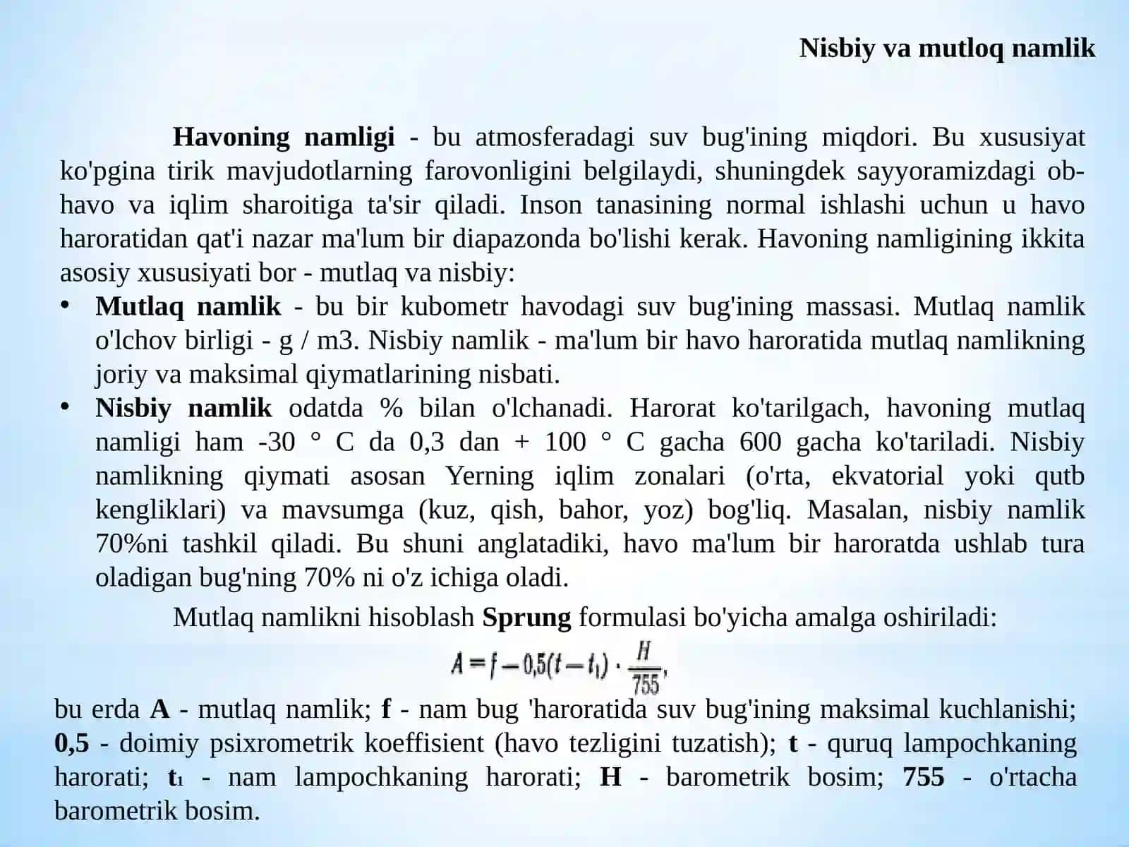 Atmosferadagi suvlar 2