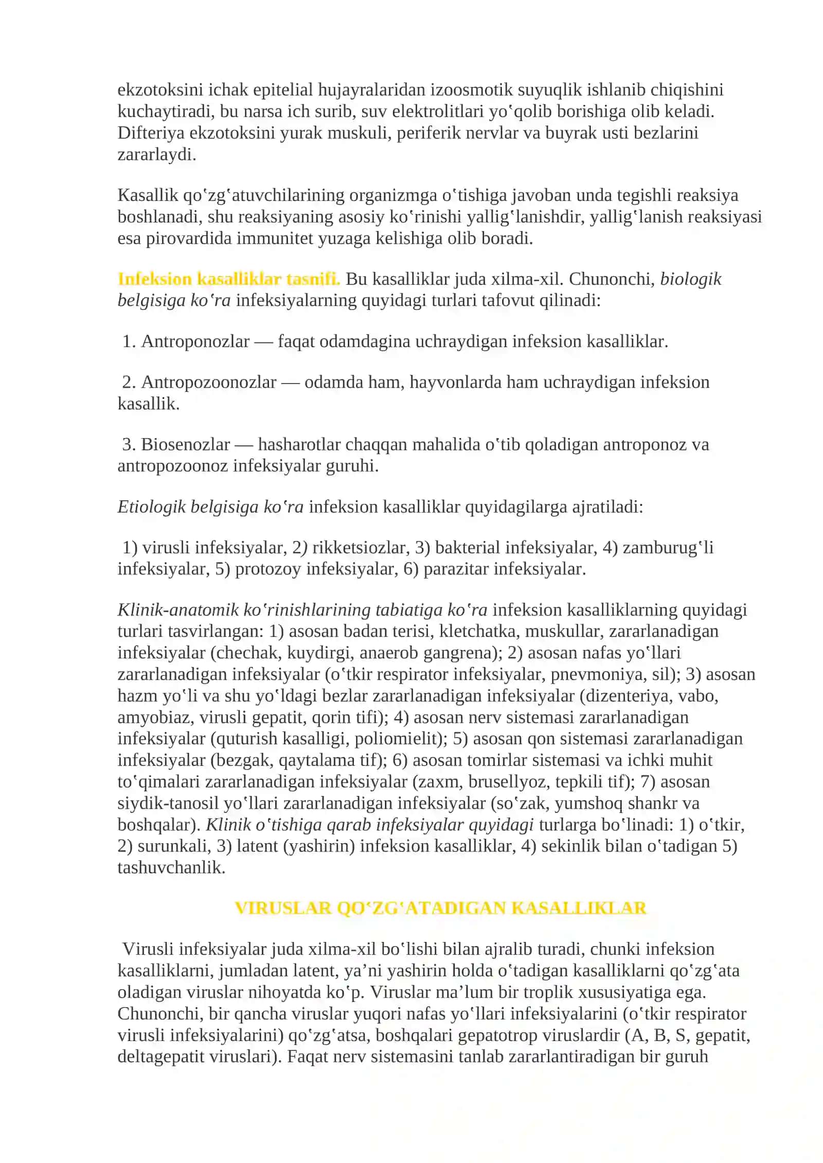 8-mavzu.Infeksion kasalliklar. Mikroorganizmlarni o‘tishi va tarqalishi. Virusli infeksiyalar. Qizamiq. Parotit. Poliomiyelit. Sitomegalovirusli infeksiya. Gemmorragik isitma. Bakterial infeksiya. Stafilakkokli infeksiya, streptokokkli infeksiya. Meningokokli infeksiya. Sil. Zaxm 2