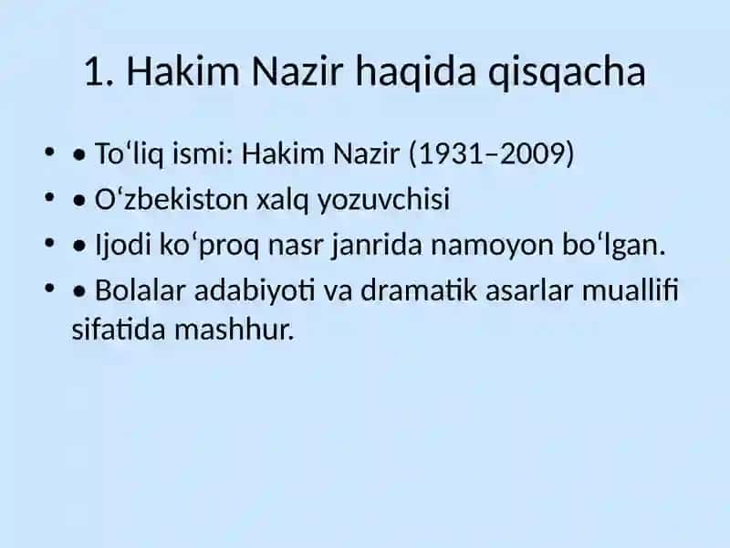 Hakim Nazir Ijodi 2