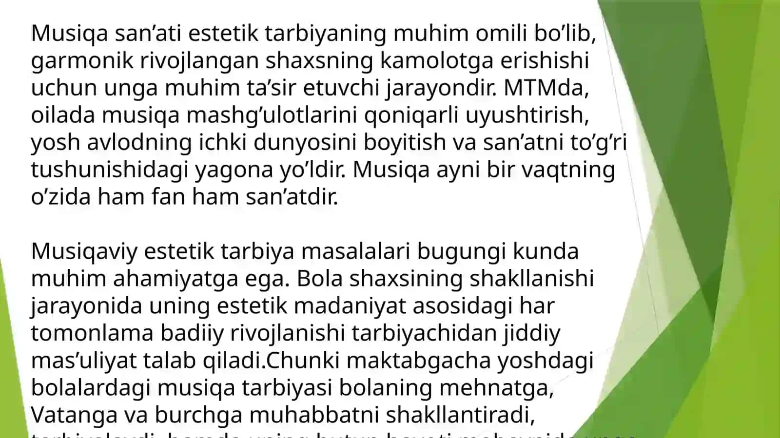 MAKTABGACHA YOSHDAGI BOLALARGA ETSETIK TARBIYA BERISHDA MUSIQANING O'RNI 2