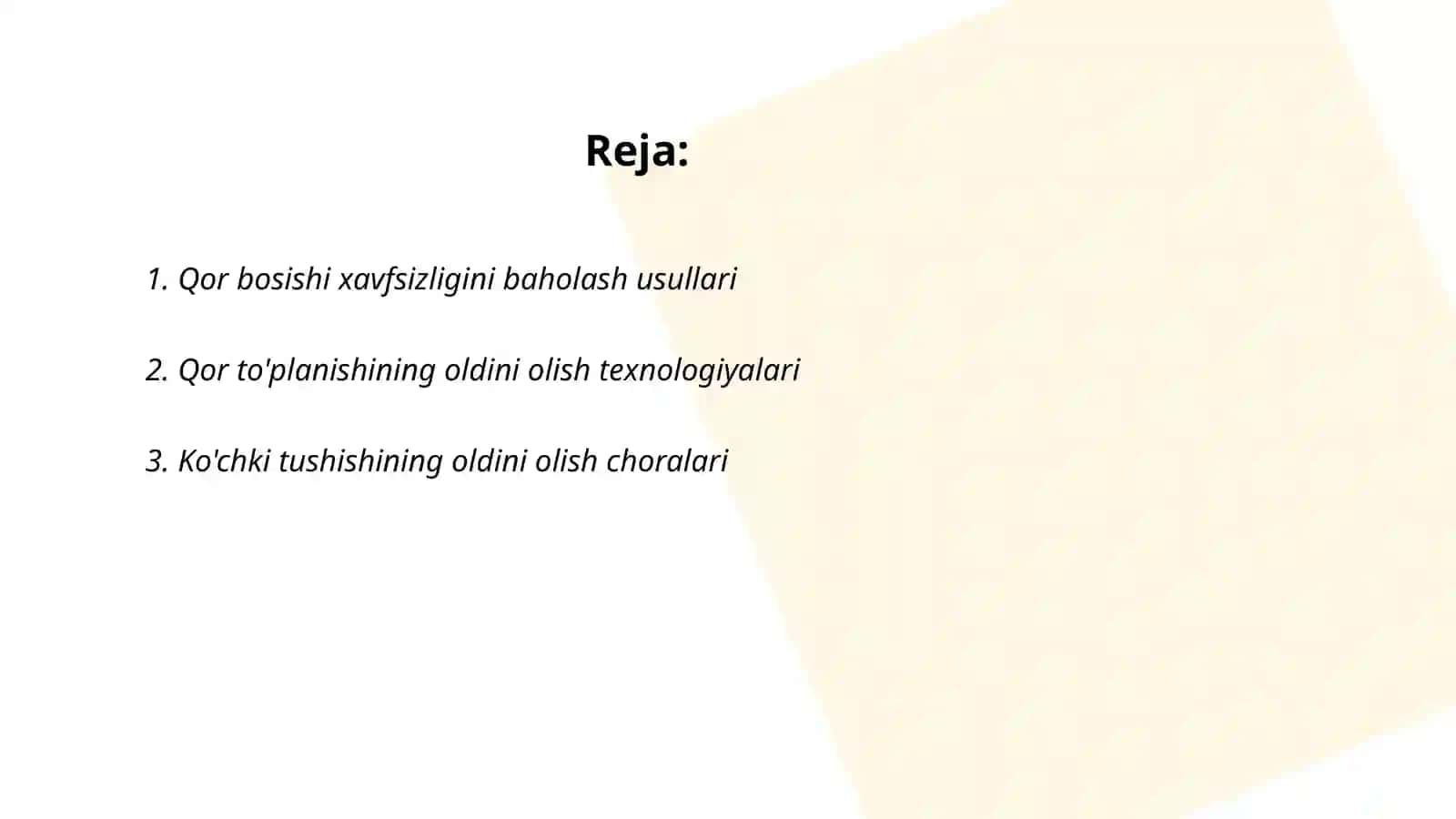 Qor va ko'chkilardan himoyalash inshootlari 2