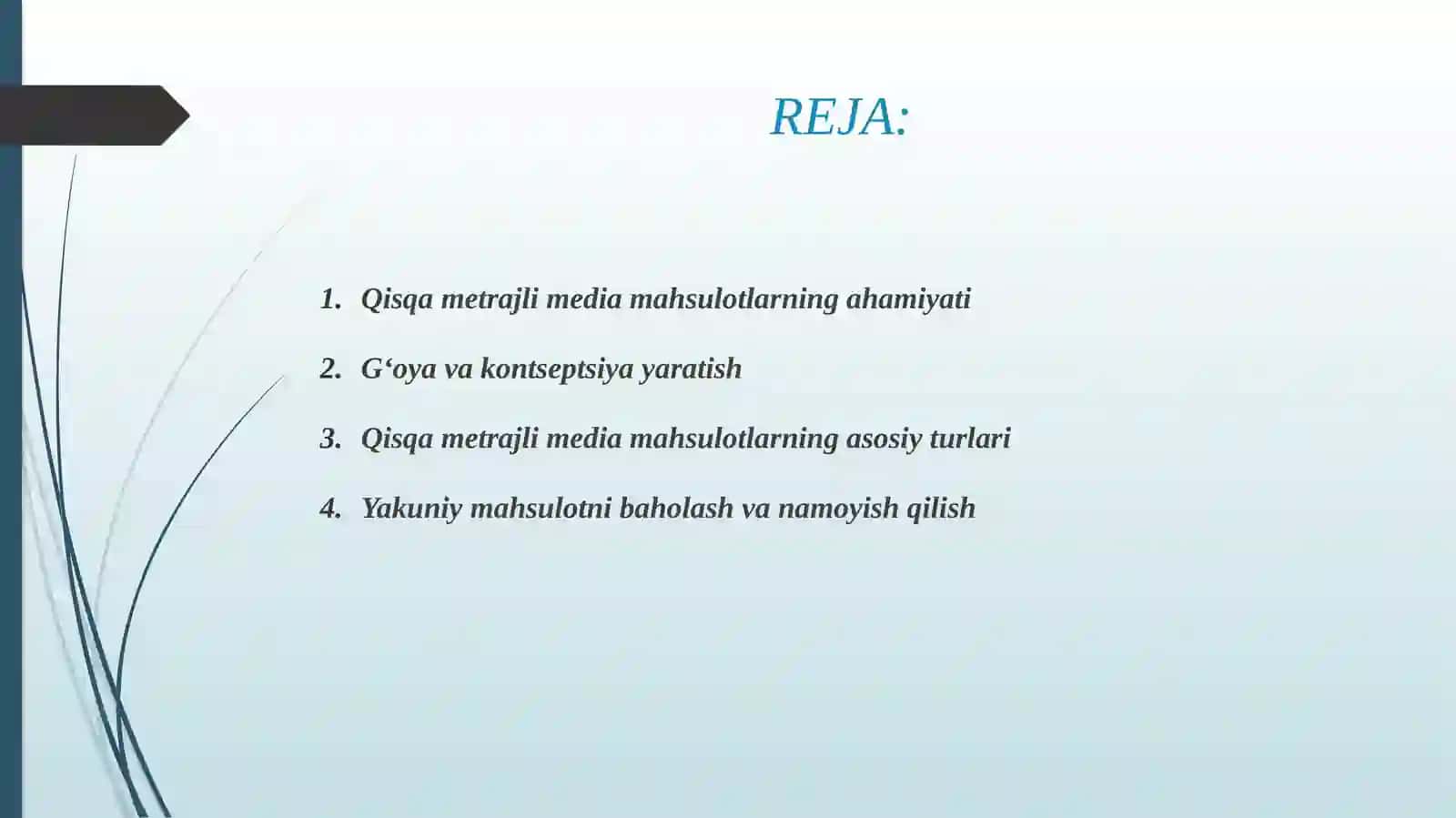 Qisqametrajli vizual media mahsulotlaryaratish 2