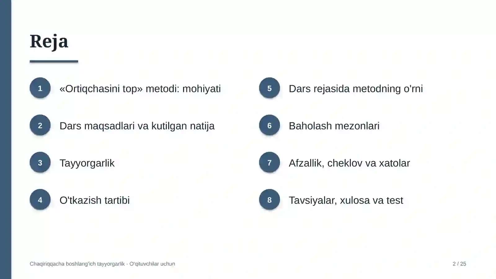 chaqiriqqacha boshlang'ich tayyorgarlik darslarida ortiqchasini top metodidan foydalanish 3922 2
