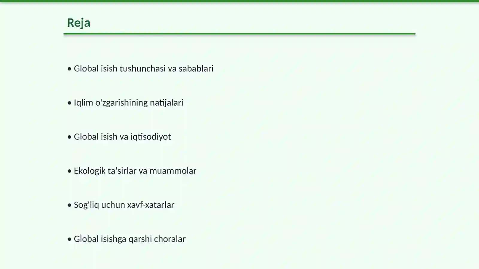 Global isish va uning oqibatlari 2