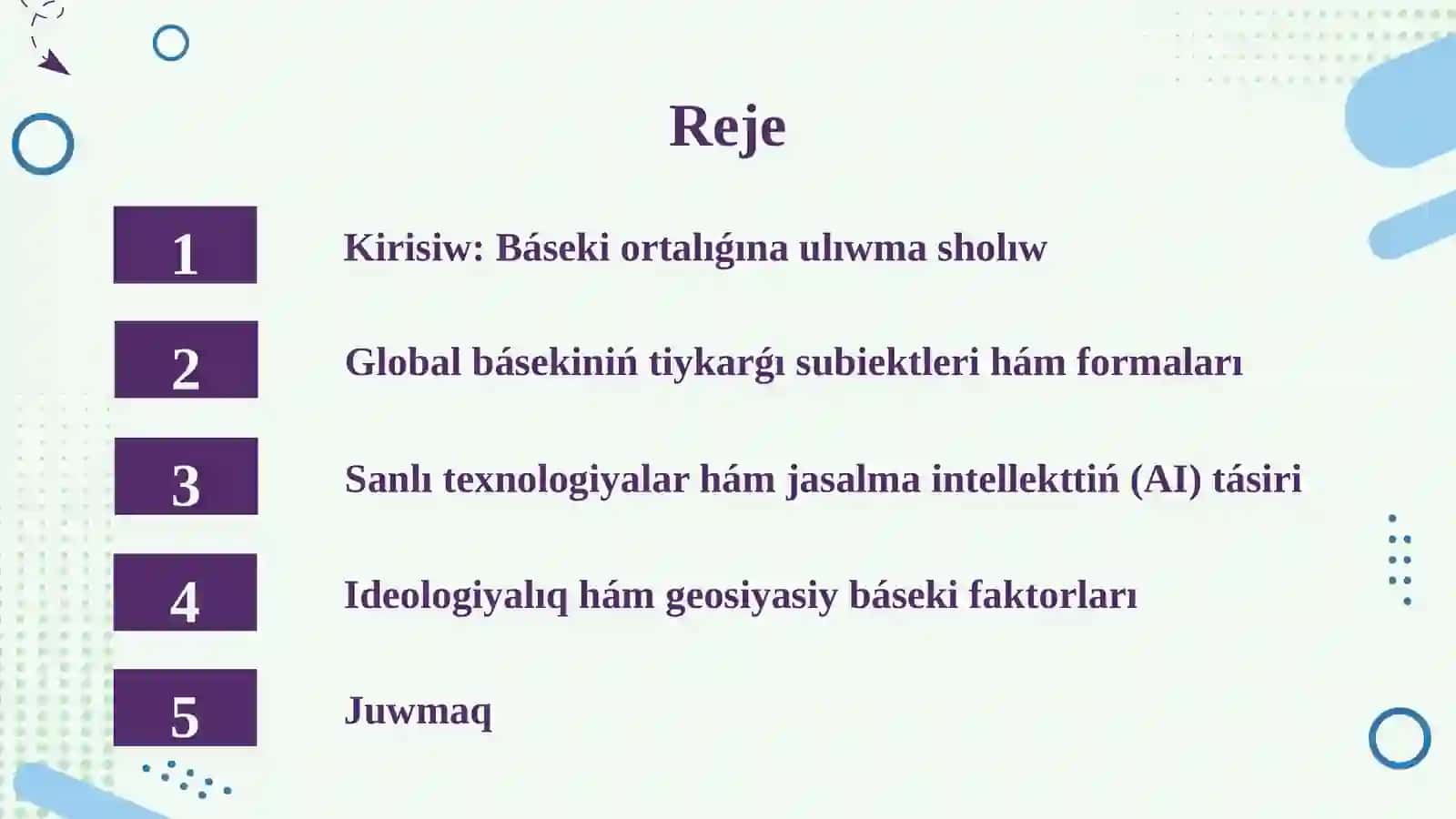 Jáhán media hám informaciya keńisligindegi báseki ortalıǵı (Qaraqalpaq tilinde) 2