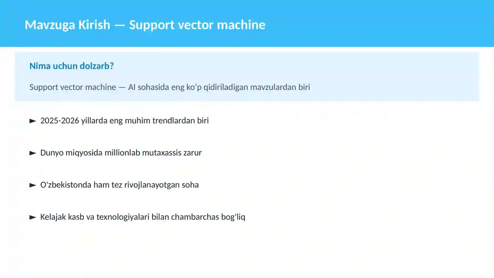 AI | MACHINE LEARNING ASOSLARI 2