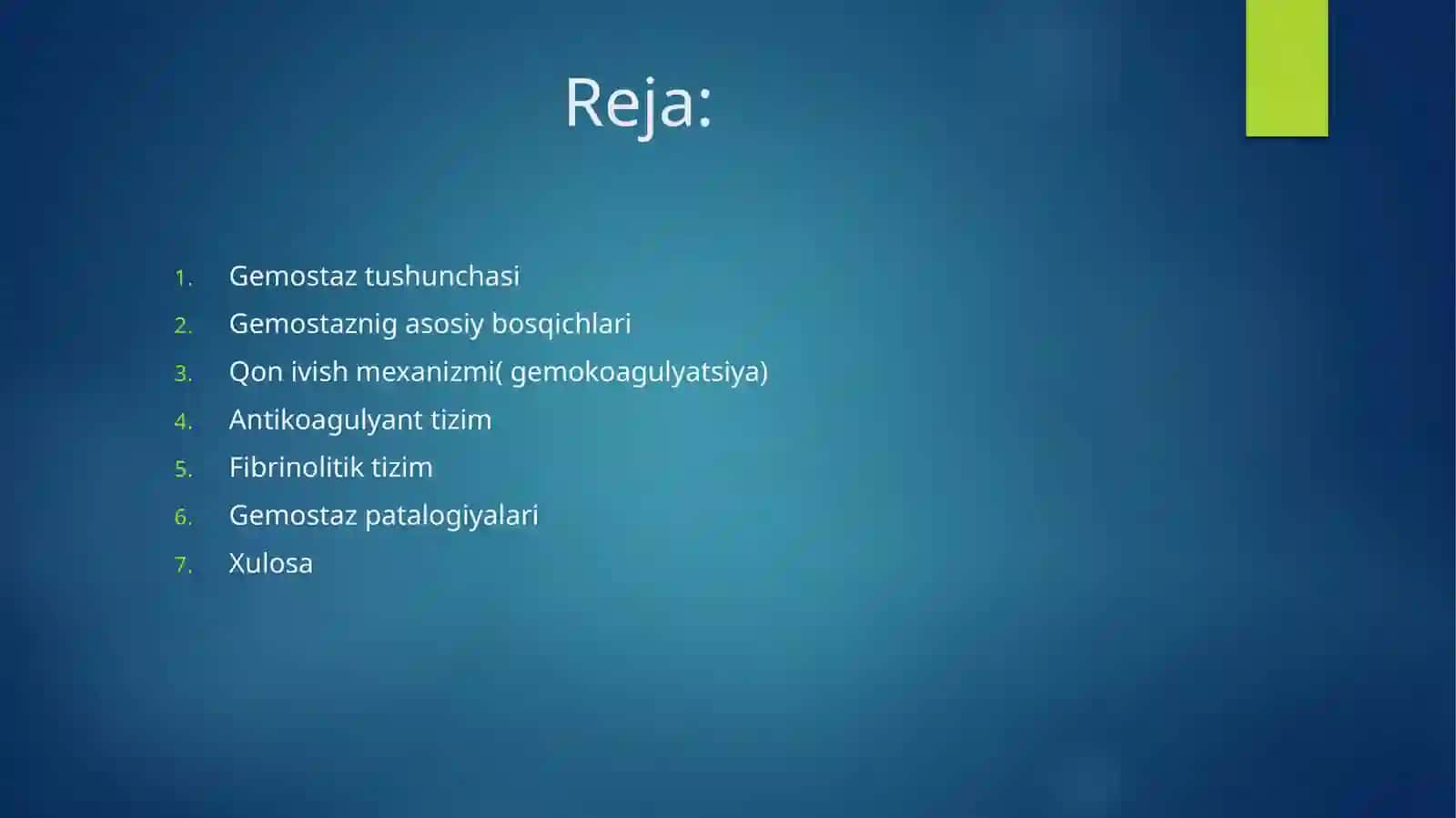 Gemostaz mexanizmlari va uning patologiyalari 2