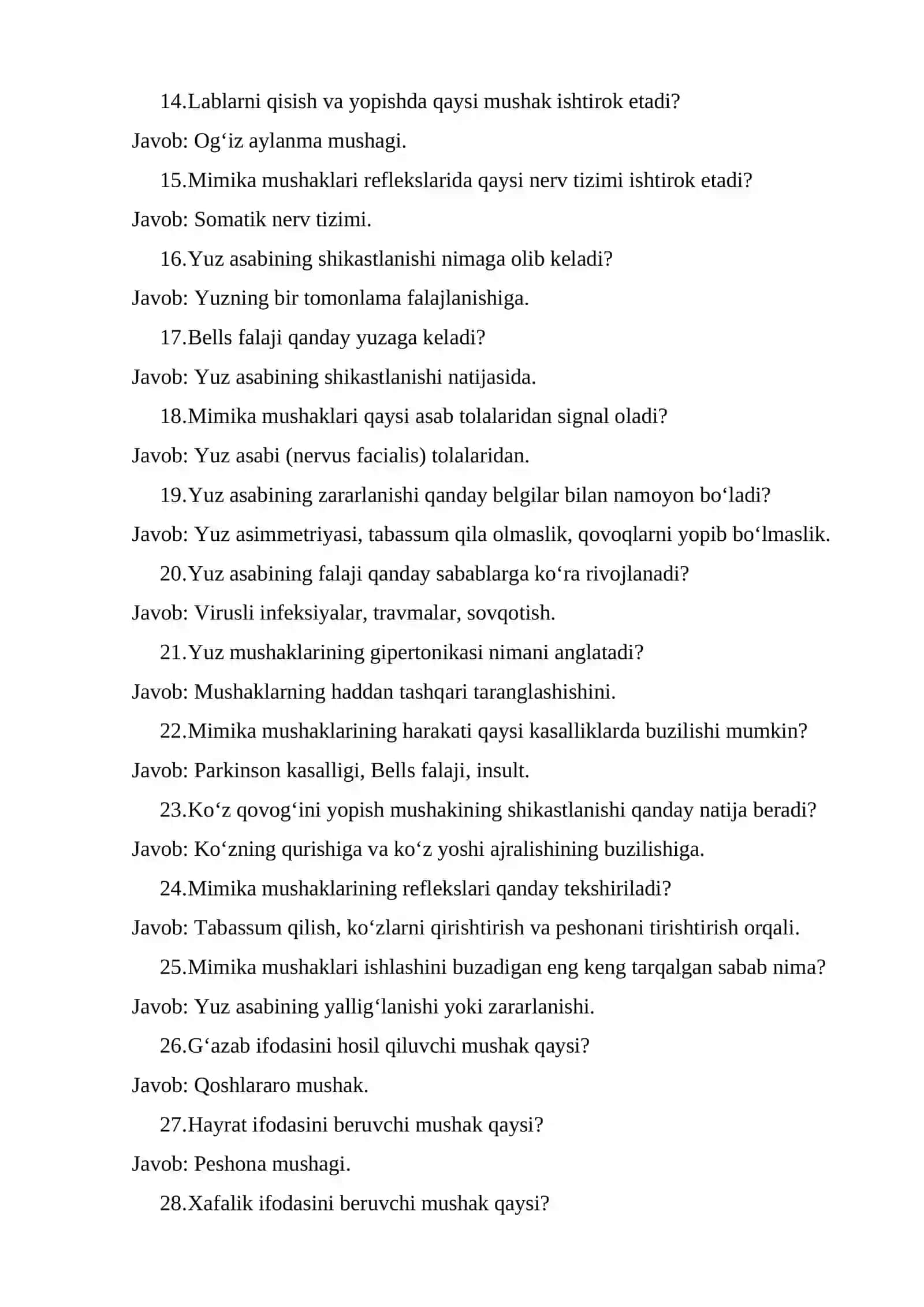 Yuz-jag‘ mimika muskullari fiziologiyasi 2