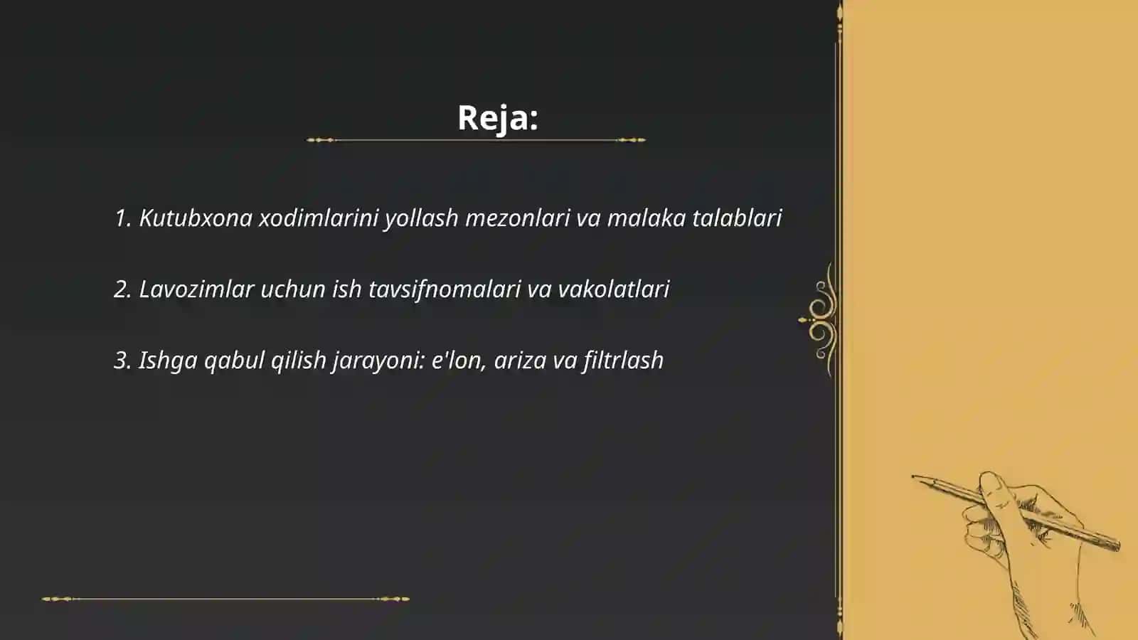 Kutubxona xodimlarini tanlash va joylashtrish 2