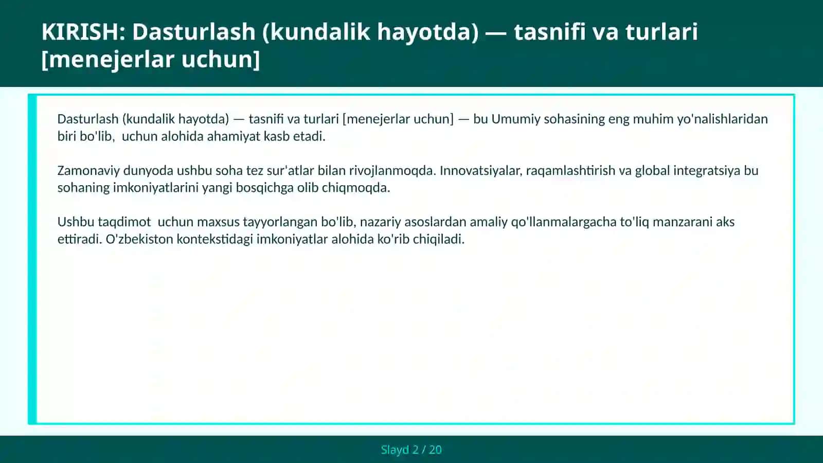 Dasturlash (kundalik hayotda) — tasnifi va turlari [menejerlar uchun] 2