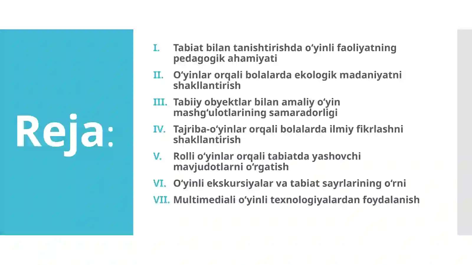 Tabiat bilantanishirishda o‘yinli faoliyatning pedagogik ahamiyati 2