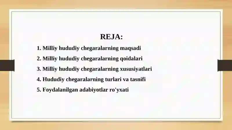 Milliy Hududiy Chegaralarning Maqsad, Mohiyati va Xususiyatlari 2