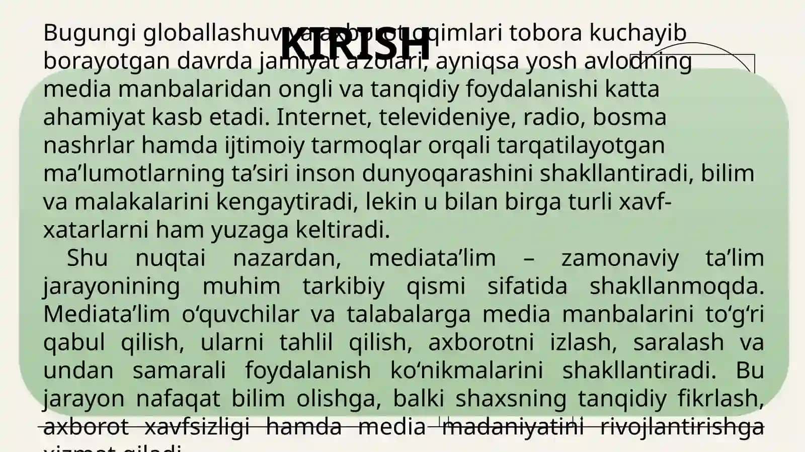MEDIA TA’LIM ASOSIY TUSHUNCHLARI 2