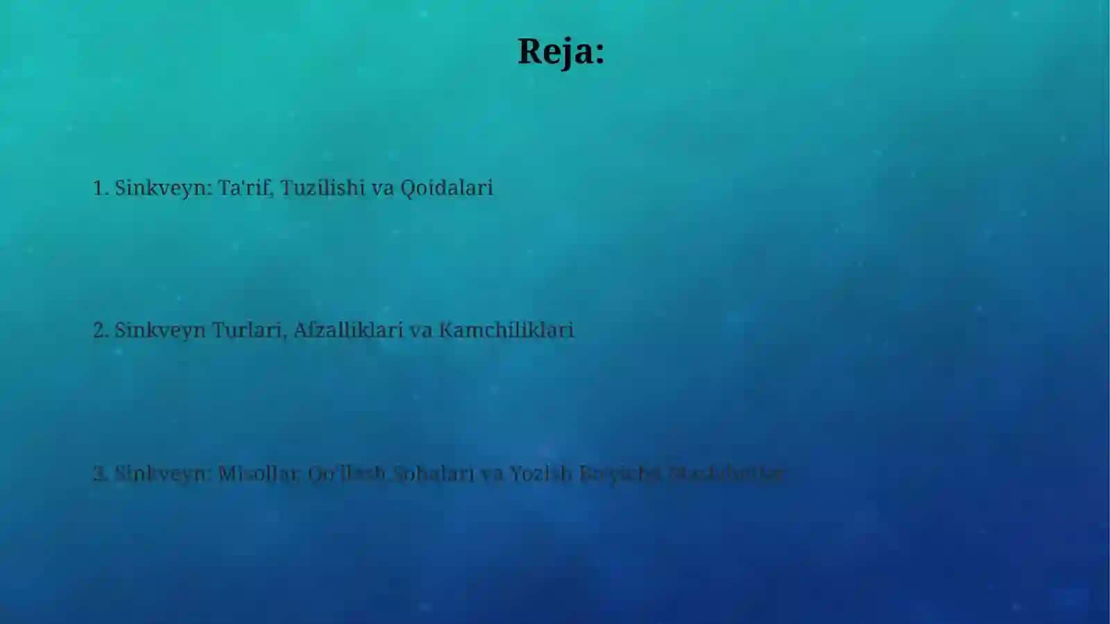 Sinkveyn metodi 2