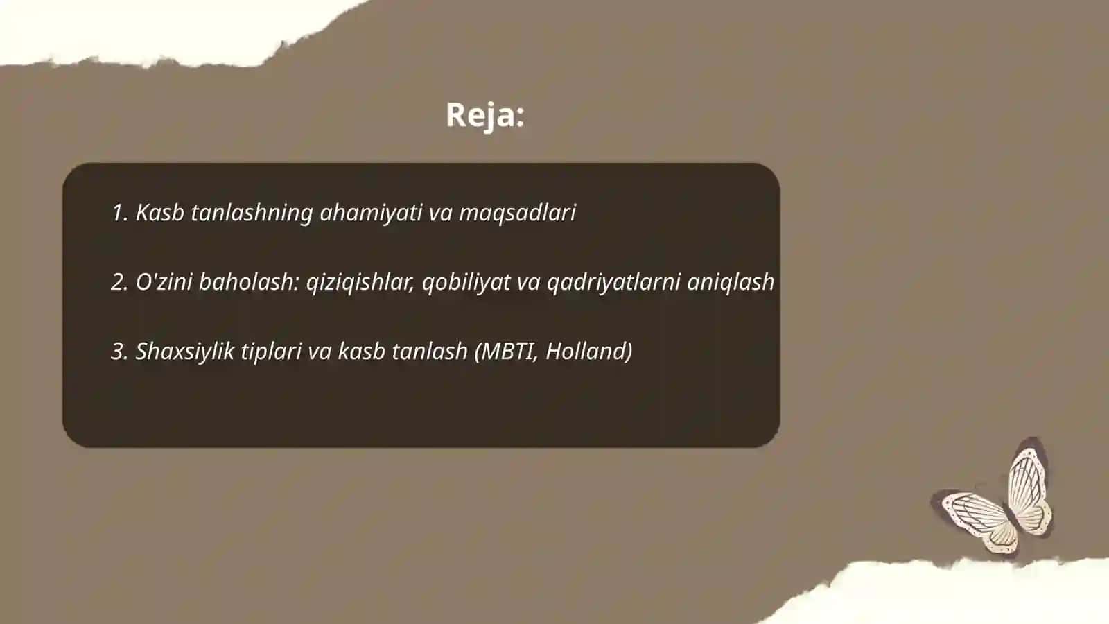 Kasb tanlashga yo'naltirish va kasb tanlash 2