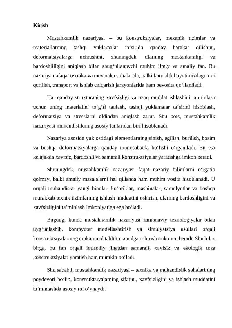 Mustahkamlilik nazariyasi 2
