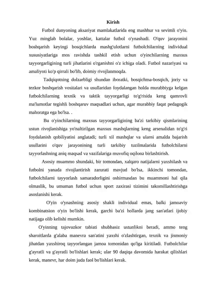 Futbolning sport sifatida umumiy tushunchasi 2
