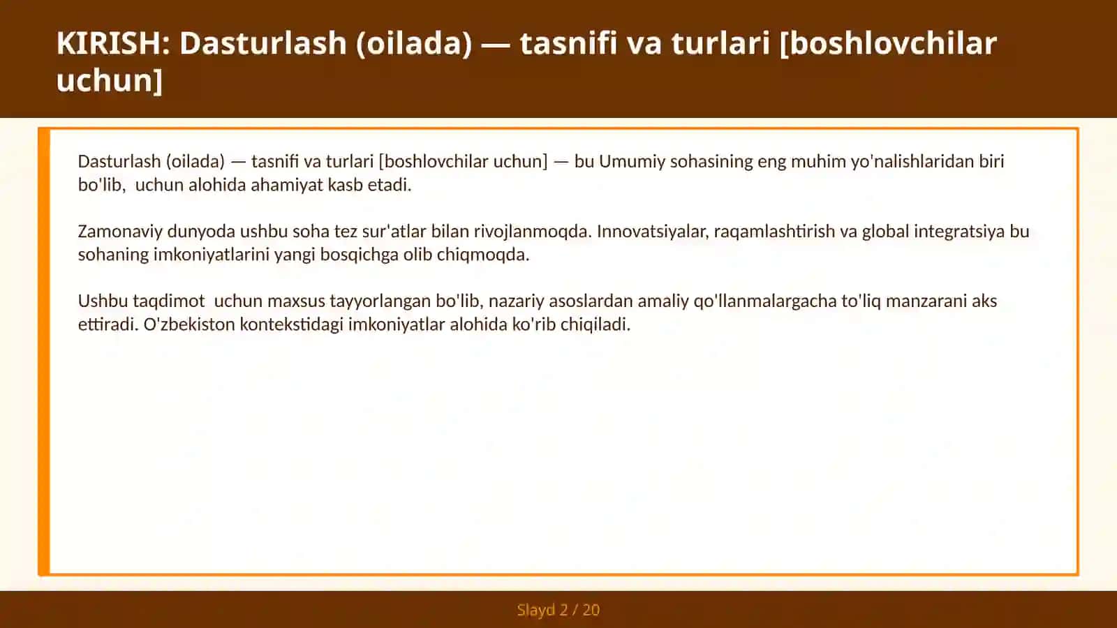 Dasturlash (Oilada) — Tasnifi va Turlari [Boshlovchilar Uchun] 2