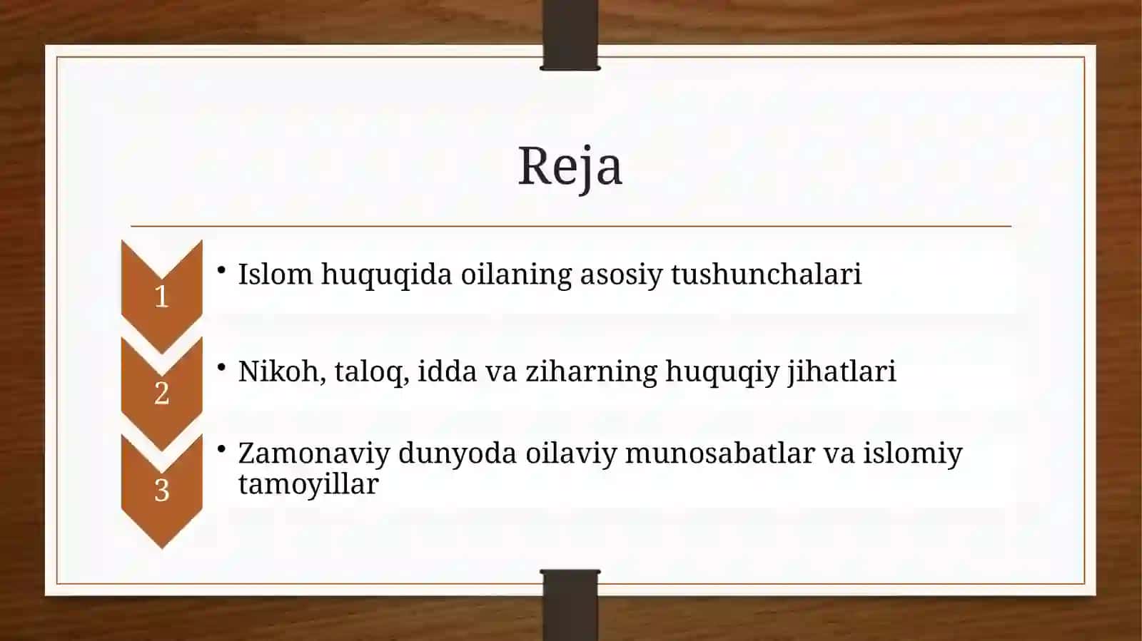 Islom huquqshunosligida oila, nikoh, taloq, idda, zihortushunchalarini ta'riflash 2