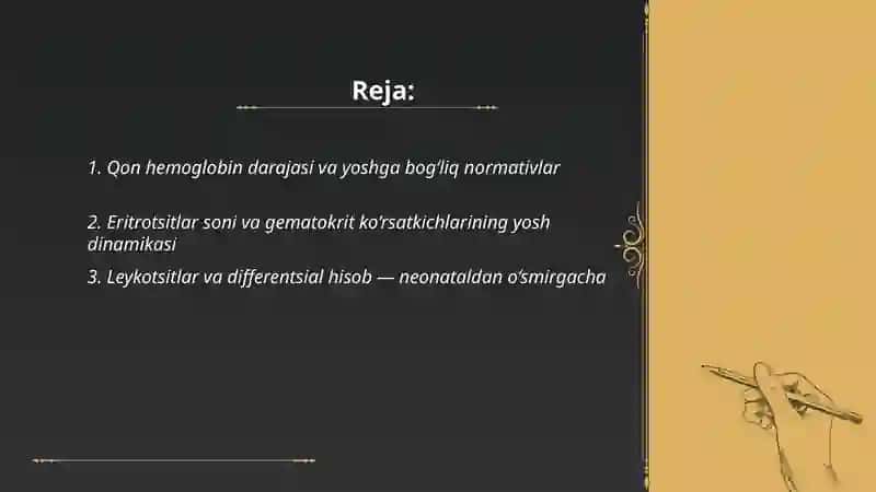 Turli yoshdagi bolalarda asosiy bioximik konstantalar 2
