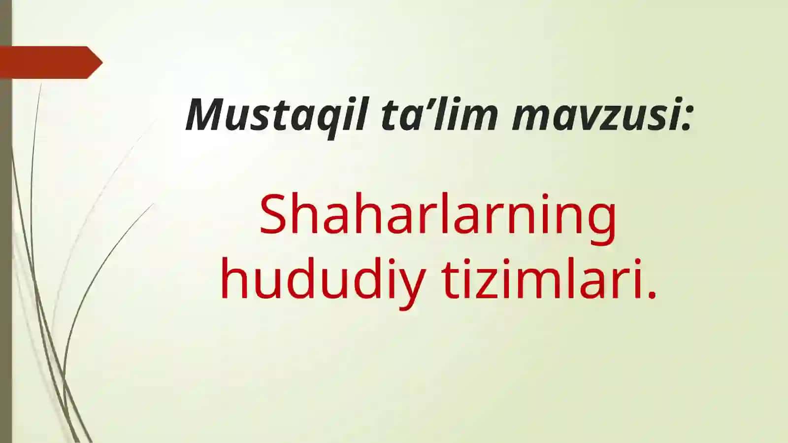 Alijonova Zilolaxon - Shaharlar geografiyasi 2