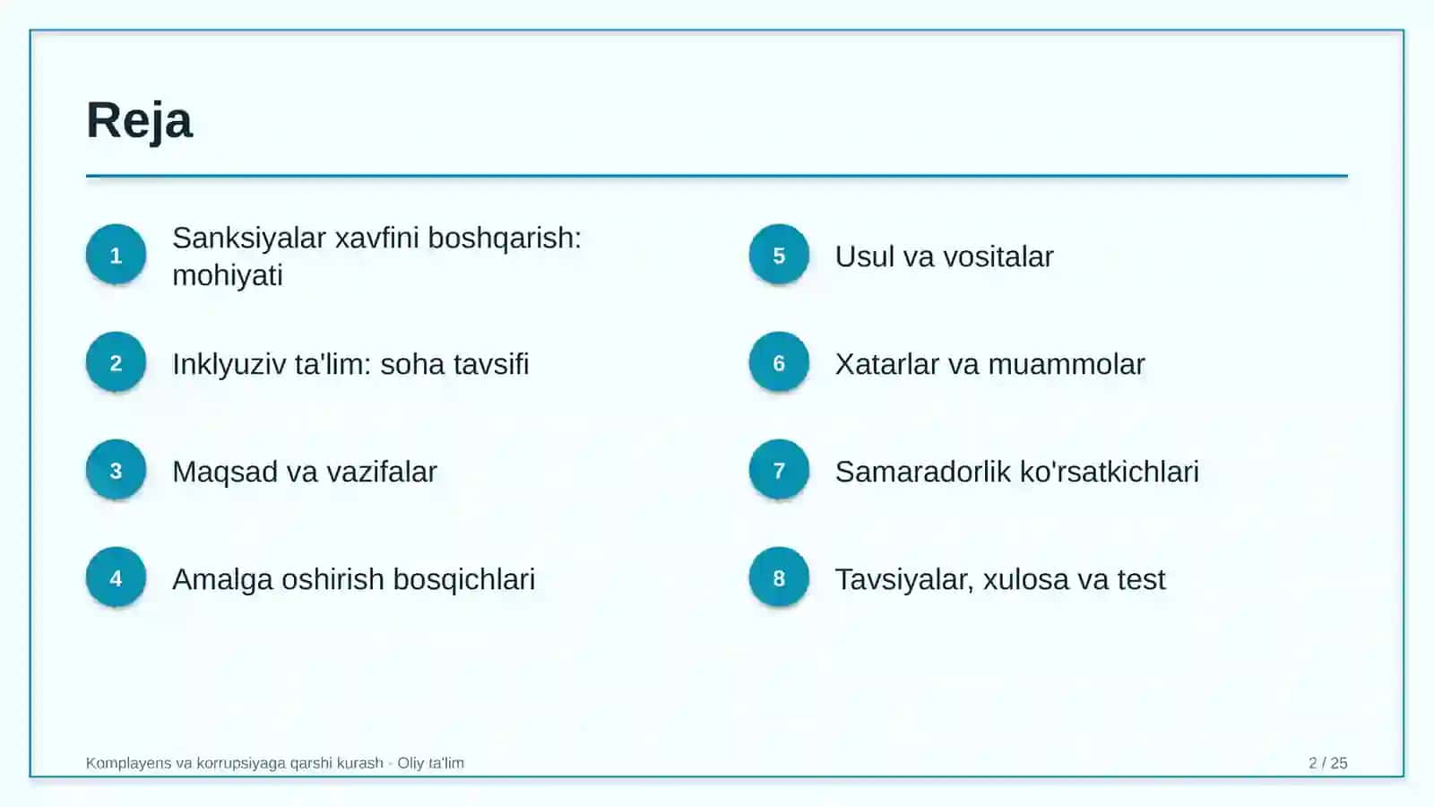 Inklyuziv ta'limda sanksiyalar xavfini boshqarish 2