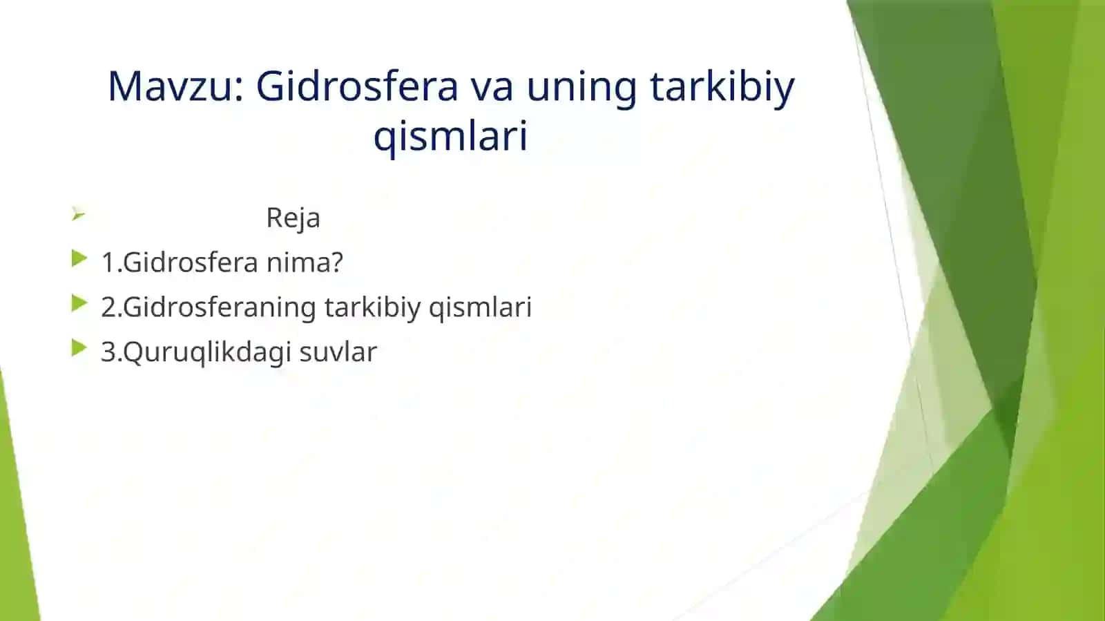 Gidrosfera va uning tarkibiy qismlari 2