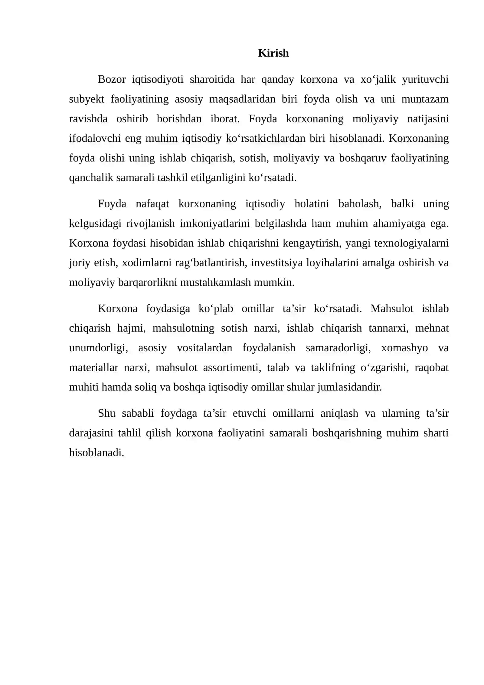 Foydaga Ta’sir Etuvchi Omillarni Aniqlash 2