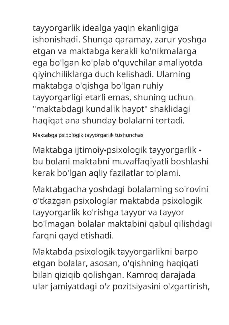 Maktabga psixologik tayyorgarlik 2