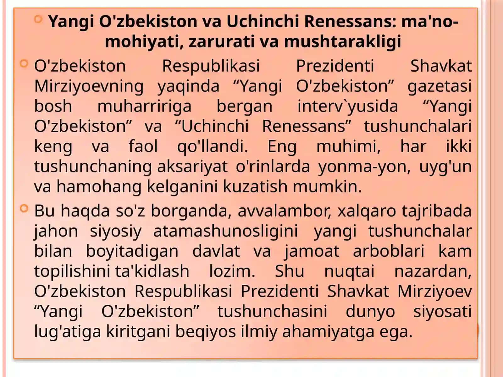 YangiO'zbekiston va UchinchiRenessans 2