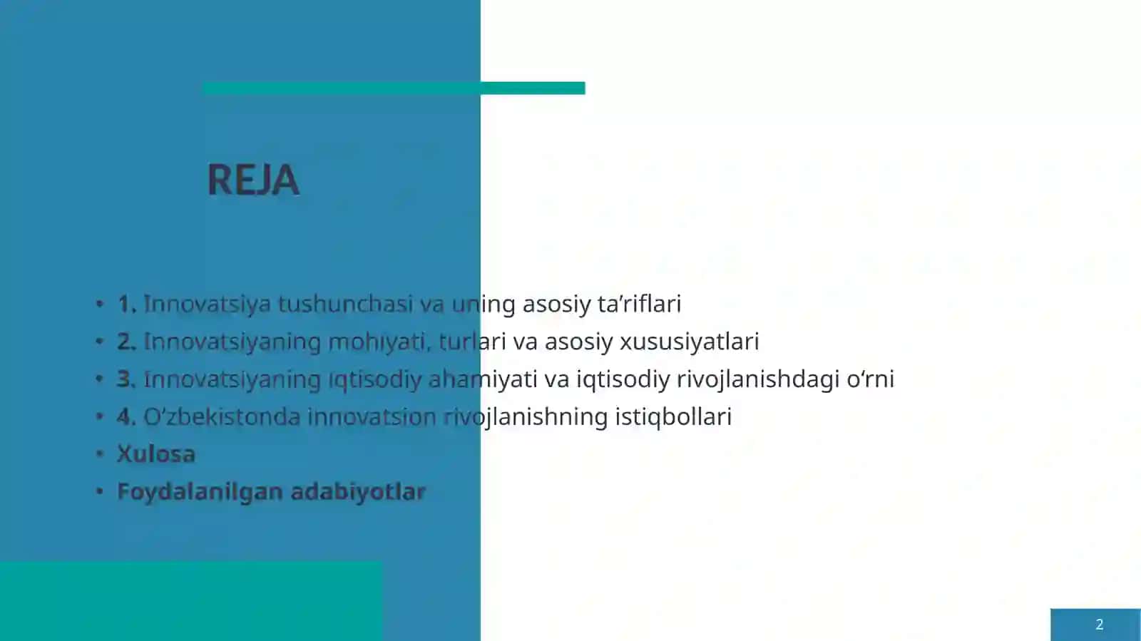 INNOVATSIYA TUSHUNCHASI, TA’RIFLARI, MOHIYATI VA IQTISODIY AHAMIYATI 2