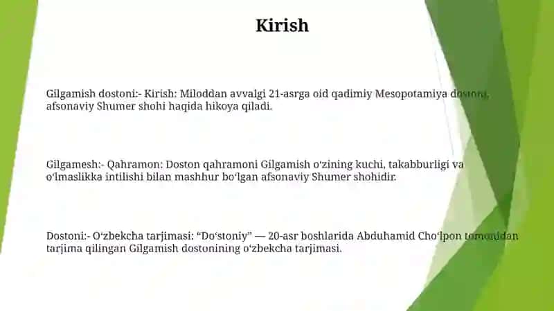 "Gilgamish" Dostoni 2