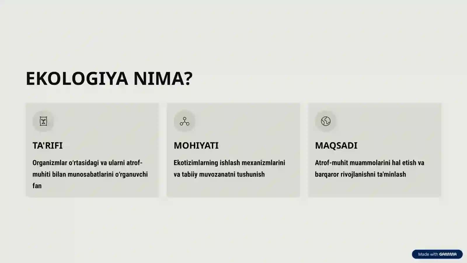 Ekologiyaning rivojlanishi va metodlari 2