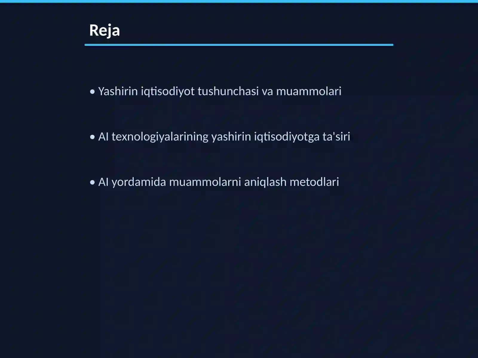 AI bilan yashirin iqtisodiyot muammolarini bartaraf etish, yechim va yo'llari 2