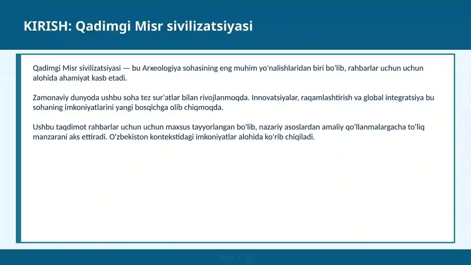 Qadimgi Misr sivilizatsiyasi 2