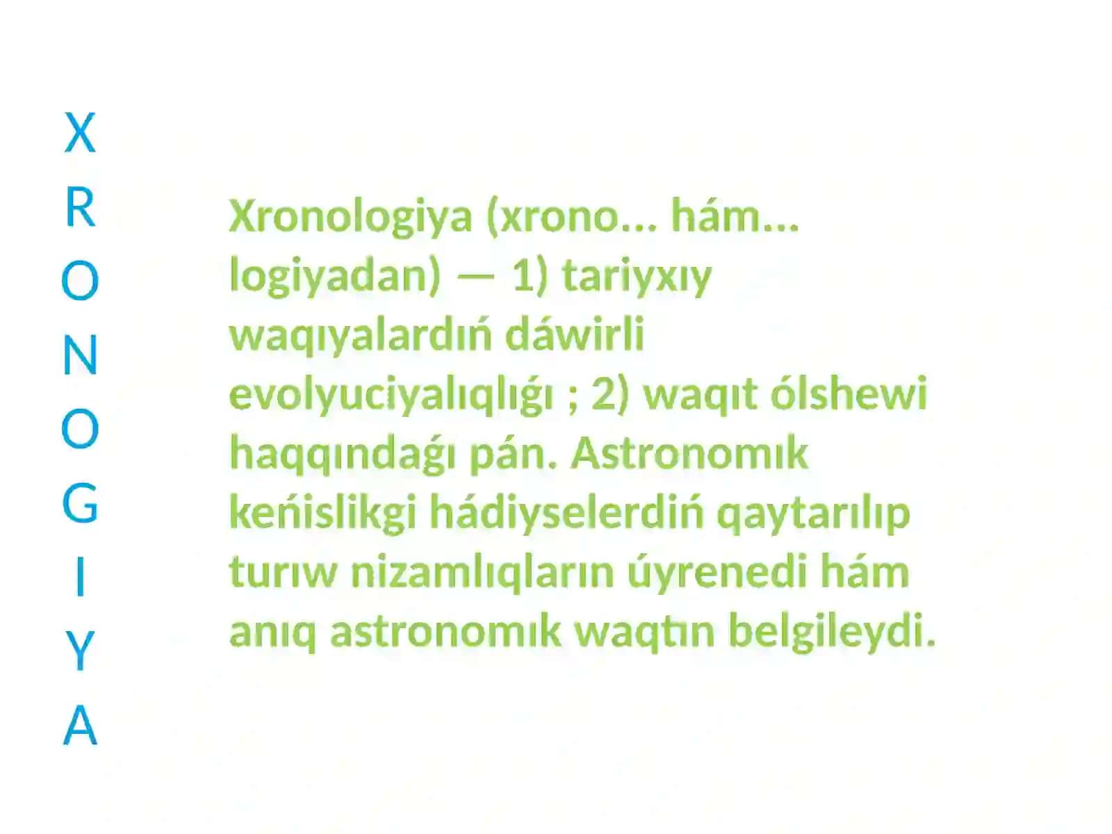 Antropologiyalıq da'wirlestiriw ha'm xronologiya 2