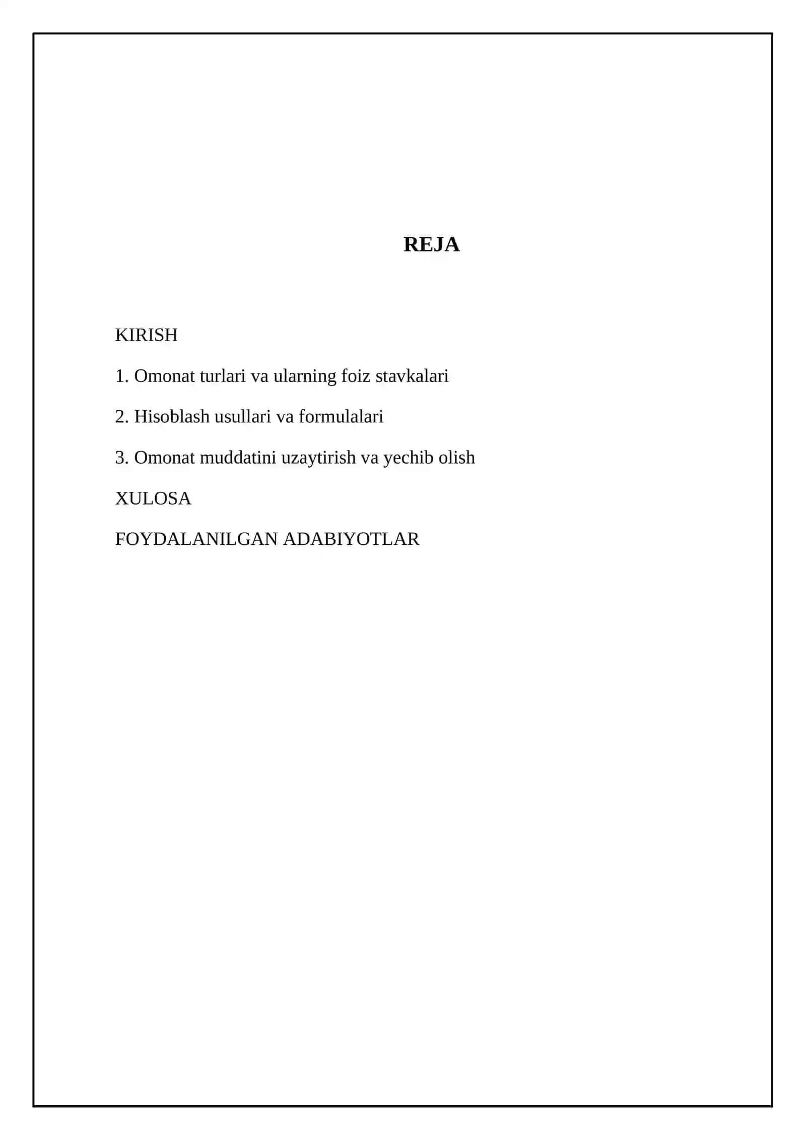 Bank omonatini hisoblash 2