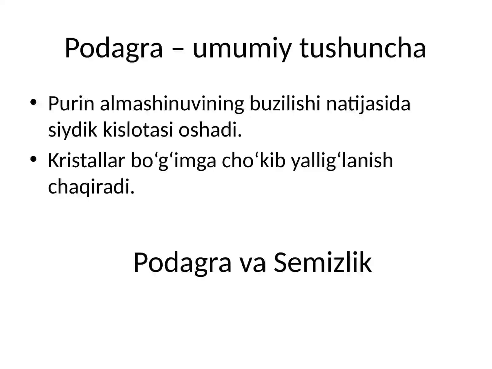 Podagra va Semizlik 2