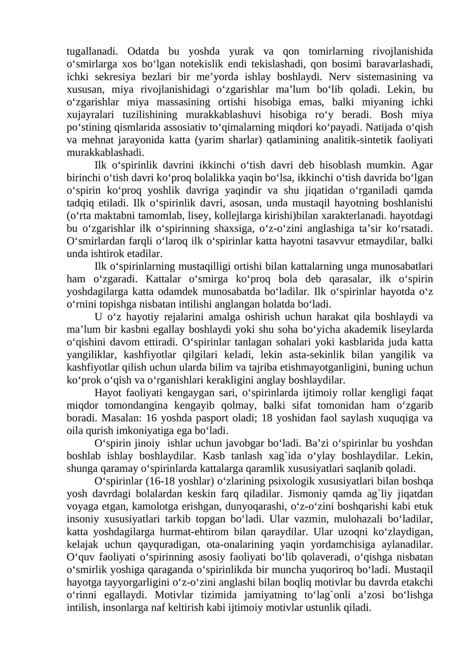Ilk o‘spirinlik va yoshlik davrining psixologik xususiyatlari 2