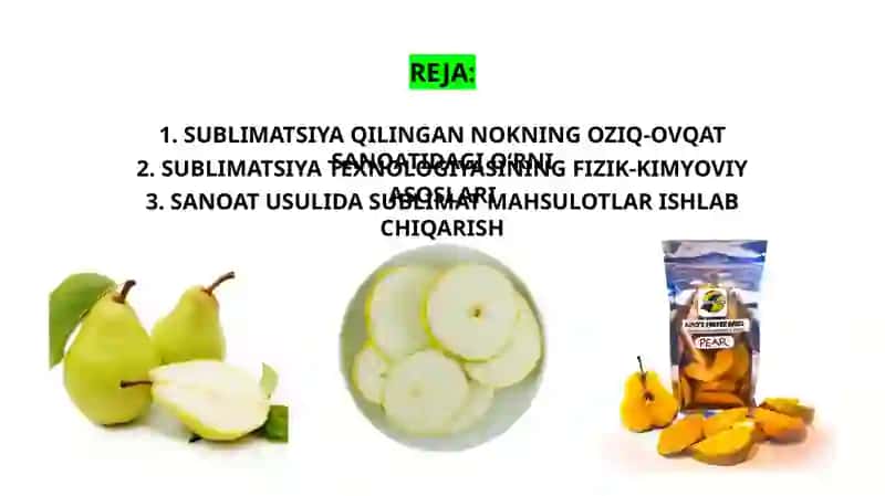 NOKNI SUBLIMATSIYA USULIDA QURITISH TEXNOLOGIYASI 2
