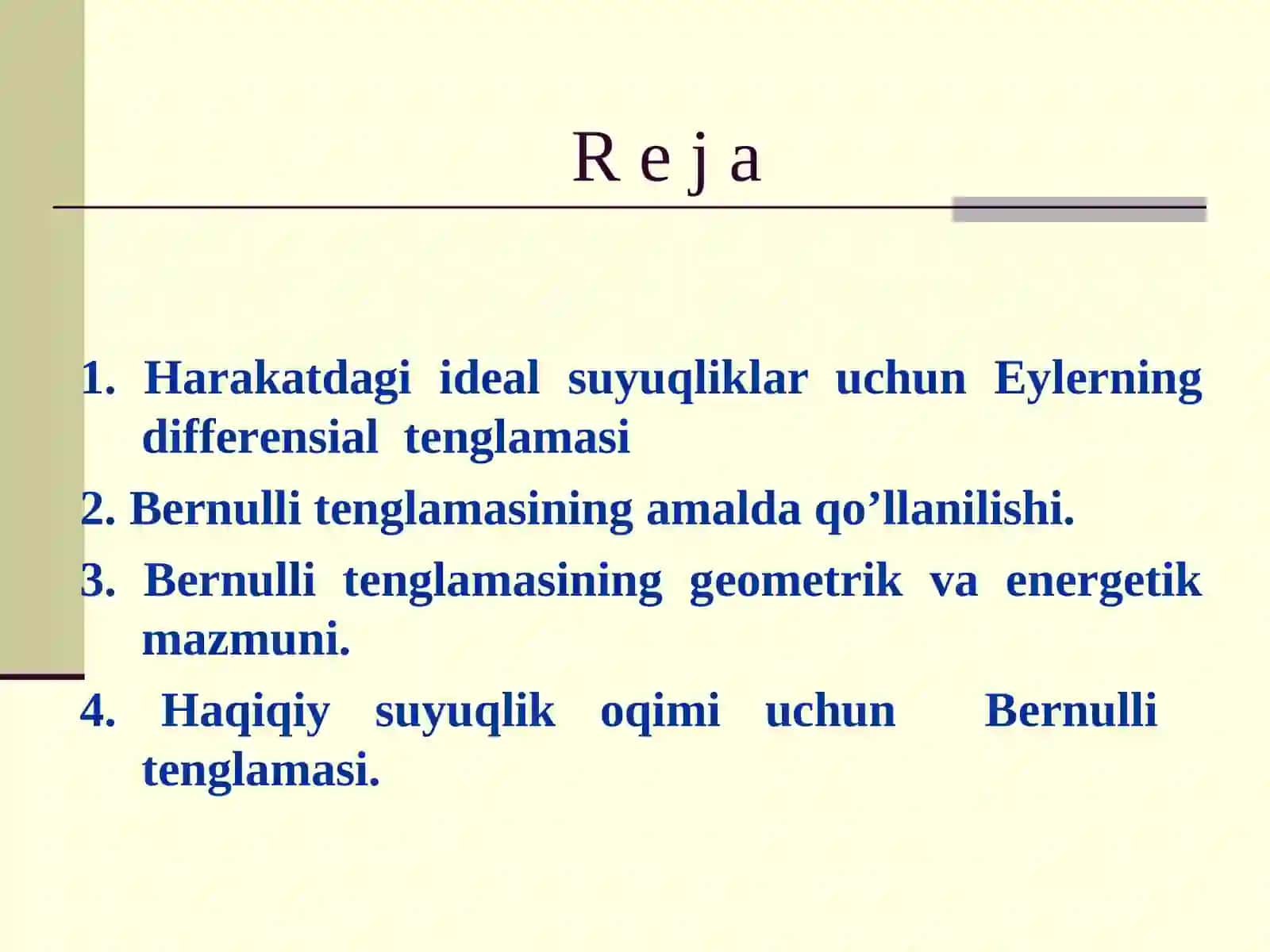 EYLЕR va BЕRNULLI TЕNGLAMALARI 2