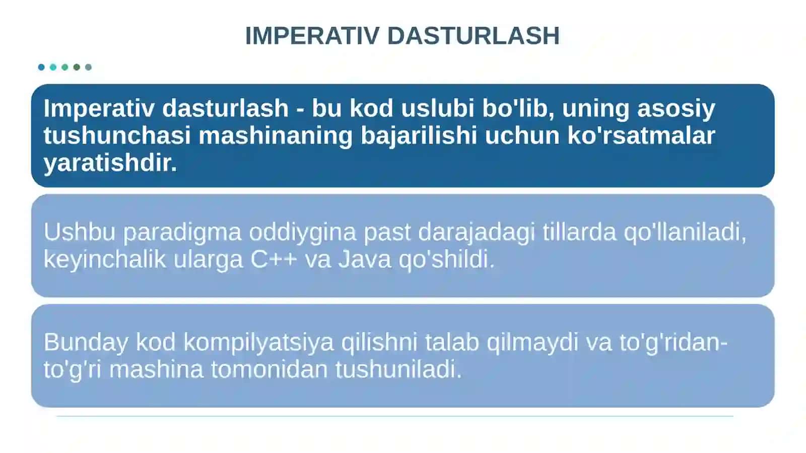 IMPERATIV DASTURLASH 2