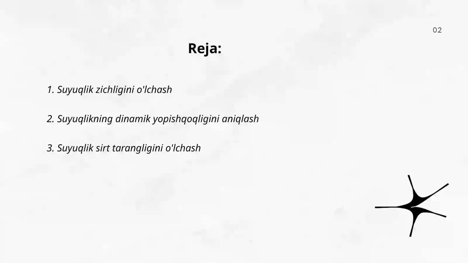 Suyuqliklarning asosiy parametrlarini aniqlashga taalluqli bo'lgan masalalar 2