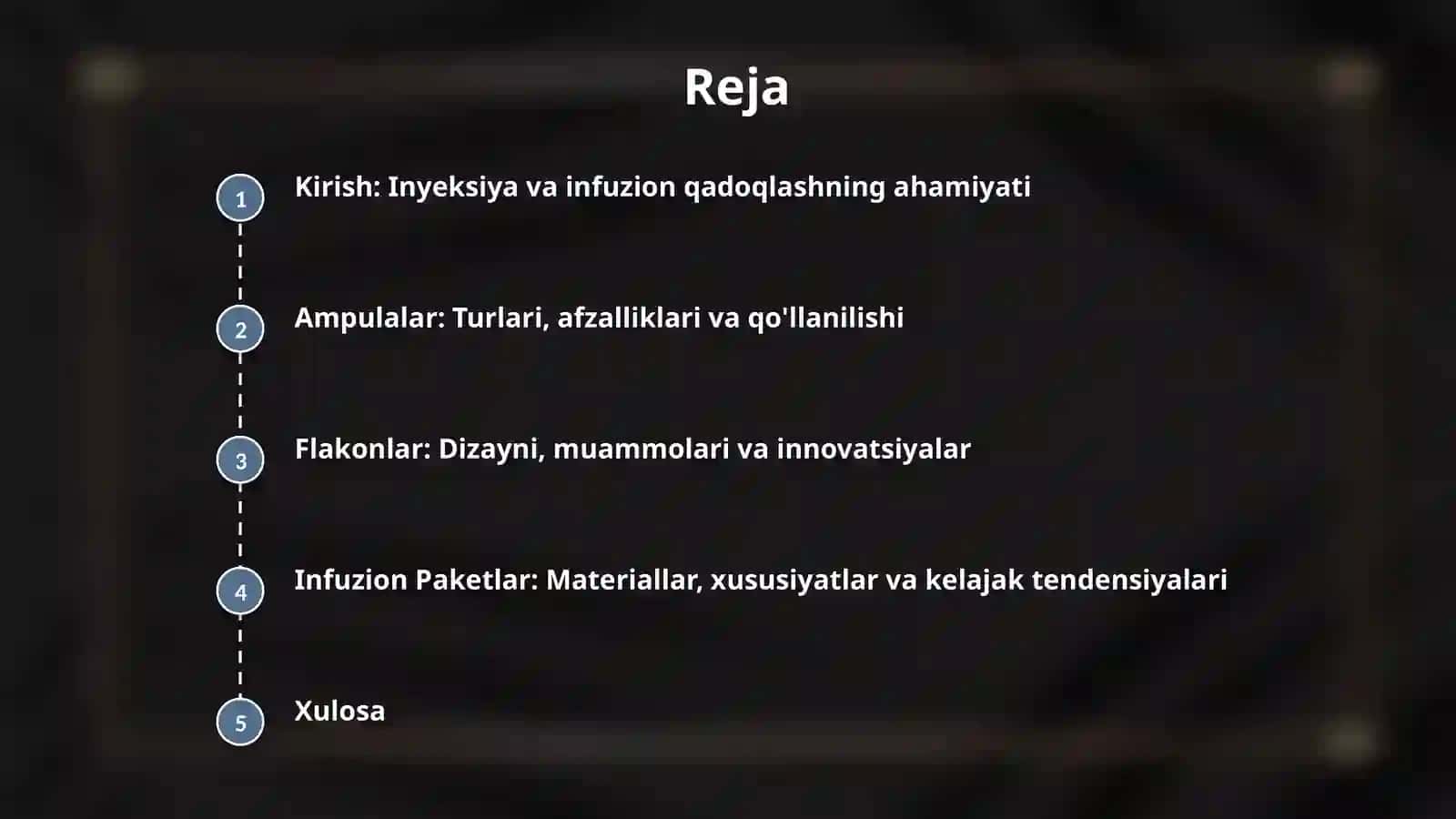 Inyeksiya va infuzion mahsulotlar uchun qadoqlash turlari 2
